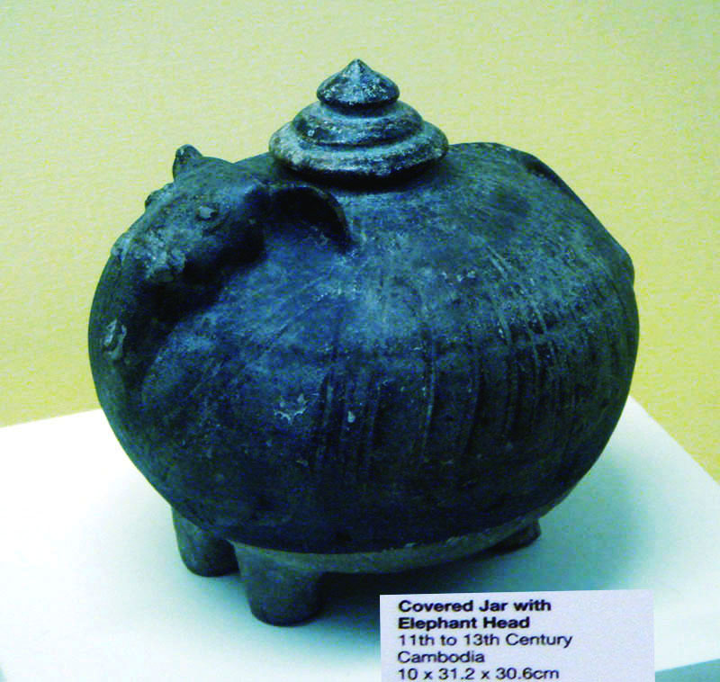 Khmer Empire Buri-Ram Type Conical Bowl Covered with Ash Glaze
